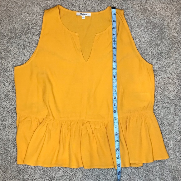 Madewell Peplum Swing Tank Top Golden Yellow Size Medium - Picture 5 of 7
